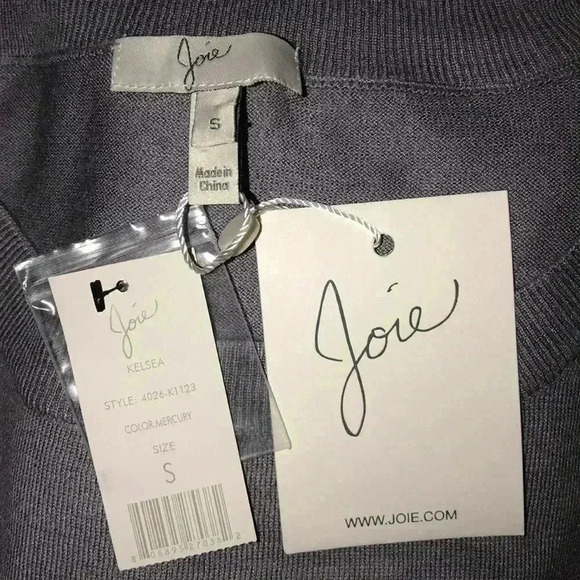 Joie Kelsea Gray Cashmere Blend Pullover Top Blouse Size S - Picture 7 of 8